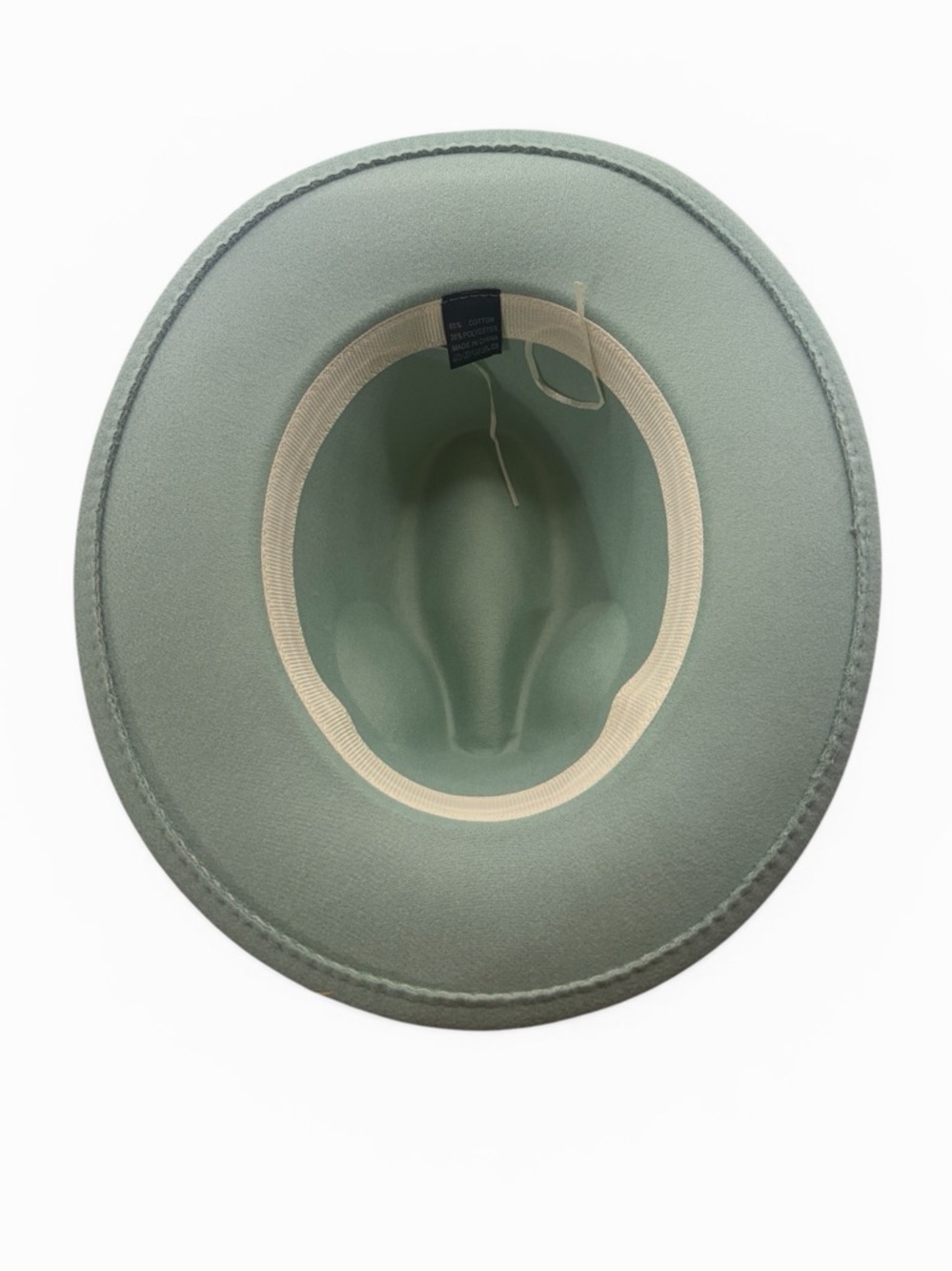 Mint Green Wide-Brimmed Felt Fedora, Mountain Hat, Stage Felt Top Hat,Panama - Picture 5 of 7
